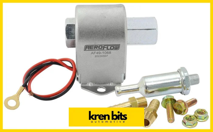 Aeroflow Low Pressure In-Line (Facet) Carburettor Fuel Pump 25 GPH @ 7 Psi 1/8’’ NPT Inlet/Outlet Metal Body AF49-1068