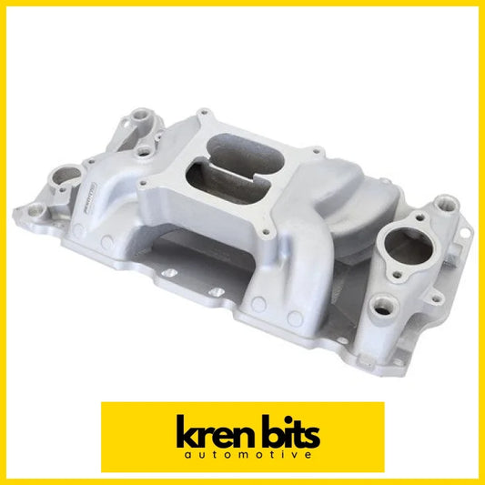 Aeroflow SB Chev Air Gap Dual Plane Intake Manifold Natural Cast Finish AF6010-1001 intake manifold