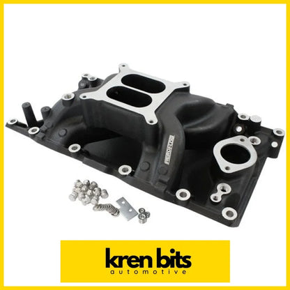 Aeroflow Small Block Chrysler Air Gap Dual Plane Intake Manifold Black Finish AF6210-3005 intake manifold