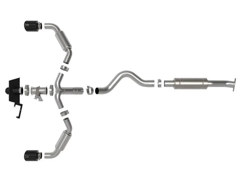 aFe aFe 23-24 Toyota GR Corolla L3 1.6L (t) Gemini XV 3in to 2-1/2in Cat Back Exhaust w/ Black Tips