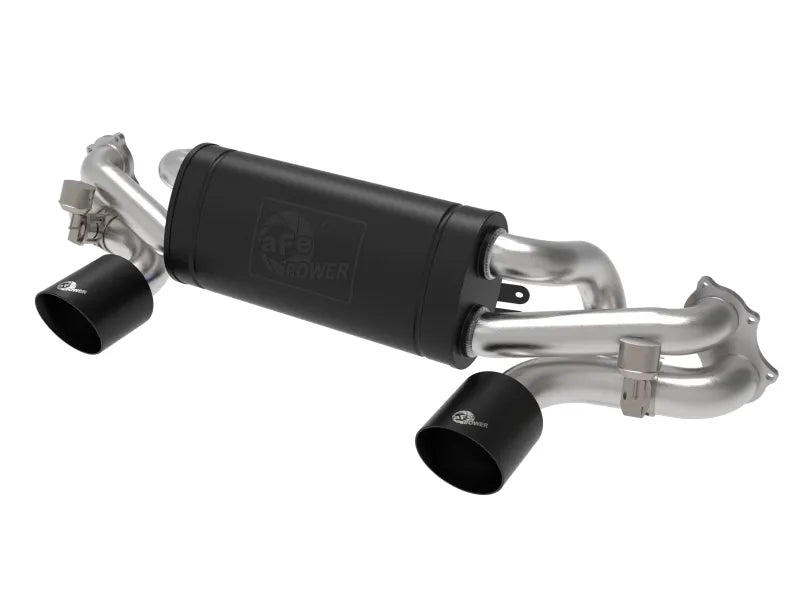 aFe aFe MACHForce XP 2.25in-2.5in 304SS Exhaust Cat-Back Porsche 20-22 Cayman GT4(718) 4.0L - Black Tips