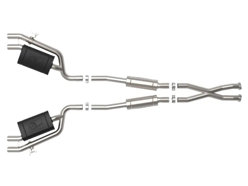 aFe aFe Gemini XV 2.5in 304 SS Cat-Back Exhaust w/Cut-Out 18-22 Kia Stinger V6 3.3L