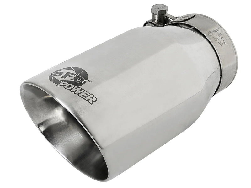 aFe aFe MACH Force-Xp 409 Stainless Steel Clamp-on Exhaust Tip 3in Inlet 4in Outlet - Black