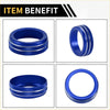 Blue aluminum air conditioner heater switch knob cover ring with textured grip and silver stripes for toyota tacoma