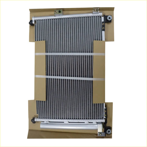 Silver aluminum automotive air conditioning condenser with finned core and brackets for mazda bt-50 un diesel