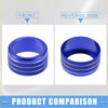 Blue aluminum alloy air conditioning control switch knob cover with textured grip rings for toyota tundra