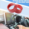 Red metallic air conditioning control switch knob cover trim with textured ridged sides for toyota tundra