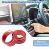 Red aluminum alloy window button switch cover trim with textured ridged design for toyota tundra ac control knob