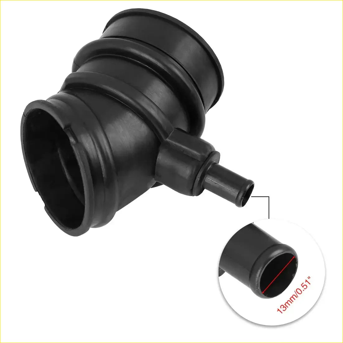 Black rubber air intake hose adapter with flared end and smaller port for toyota 4runner 1996-2000