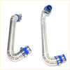 Silver aluminum air intake manifold hose set with blue rubber fittings and metal clamps for toyota hilux 2015-2020