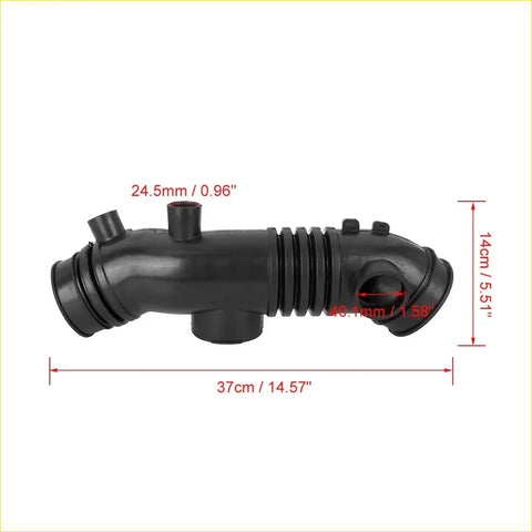 Black rubber air intake tube hose with ribbed section and multiple ports for 1996-1999 toyota 4runner