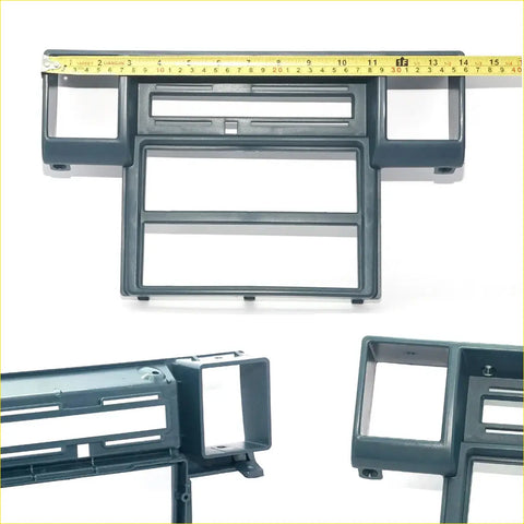 Black plastic car stereo dashboard mount frame for mitsubishi triton l200 colt strada 1986-1996 shown from back side
