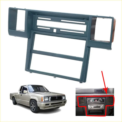 Dark green plastic dashboard radio mount frame for mitsubishi pickup trucks air vent grille 1987-1996