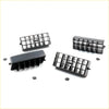 Black plastic air vent set with grid design and adjustable blades for Nissan Datsun D21 1986-1997