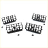 Black plastic rectangular air vents with grid pattern and spring for nissan datsun d21 1986-1997 back side view