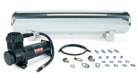 Air Lift 4 Gal. Polished Tank w/ Viair 444b Blk Compressor Incl. Fittings & Mounting Hardware