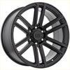 Black matte alpha barricade 20 inch outroad alloy wheel with multi-spoke design for rugged use