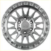 Silver alpha combat offroad alloy wheel with rugged multi-spoke design and machined finish 17x9 6x139.7 0 offset