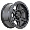 Dark gray matte finished alloy wheel alpha contra matt black 18 plus15 6139 with rugged multi spoke design and muv logo