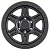 Black matte finish alpha contra off-road mx alloy wheel with rugged multi-spoke design and bolted lug nuts