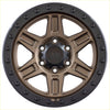 Brown and black alpha contra off-road wheel with rugged multi-spoke design matt bronze black lip finish