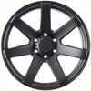 Black matte finish alpha gauntlet 2 alloy wheel with bold multi spoke design and alpha offroad center cap