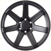 Black matte-finished alloy wheel alpha gauntlet 2 with bold multi-spoke design and alpha offroad center cap