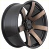 Black and bronze two-tone alloy wheel with multi-spoke design and alpha brand center cap from alpha gauntlet 2 series