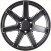 Black matte finished alloy wheel alpha gauntlet 2 with sleek multi spoke design and silver accent trim