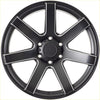 Black matte finished alpha gauntlet 2 alloy wheel with sleek multi-spoke design and silver accent trim