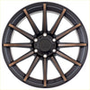 Black and bronze two-tone alloy wheel alpha machete matt black dark bronze tint with sleek multi-spoke design