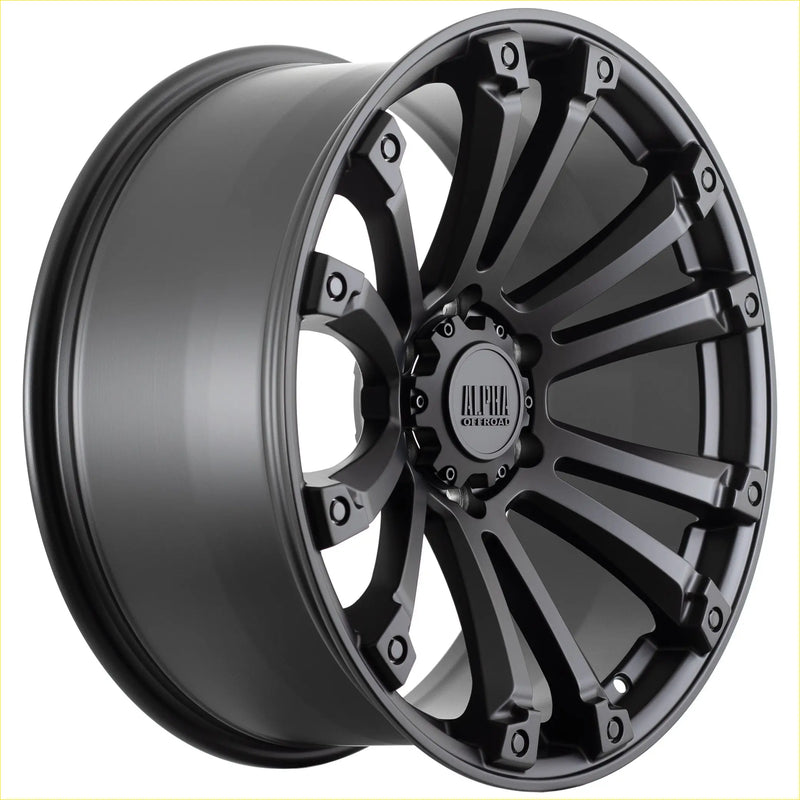 Alpha maverick matt black 20 inch wheel with black matte finish and rugged multi-spoke design