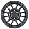 Black matte alpha podium 18 alloy wheel with rugged multi-spoke design and textured outer rim