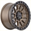 Alpha podium matt bronze with black lip 17x9 alloy wheel featuring rugged off-road multi-spoke design
