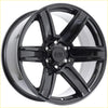 Black glossy finish alpha surge off-road alloy wheel with five-spoke design size 20 plus 10 model 6139
