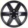 Black glossy finish alloy wheel with six spokes and alpha branding at the center alpha surge gloss black 20 +10 6139