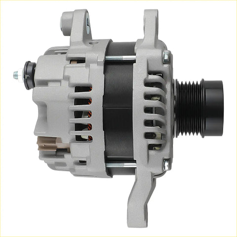 Gray metallic 12v 160a alternator with black ribbed shaft and cooling fins for dodge journey 2.4l l4 2009-2020