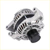 Silver aluminum alternator with black rubber cap and cooling fins for jeep cherokee compass and chrysler 200 2015-2017