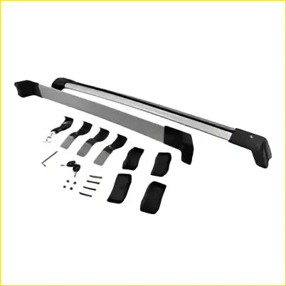 Silver and black aluminum roof rack with rubberized end caps for toyota estima front 105cm rear 95cm