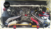 Shiny chrome aluminum intake manifold with red and blue accents for isuzu d-max 25l 4jk1 turbo intercooler kit