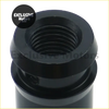 Black threaded metal pipe end cap shown from the back side for aluminum extension gear shifter lever 134 mm shift stick