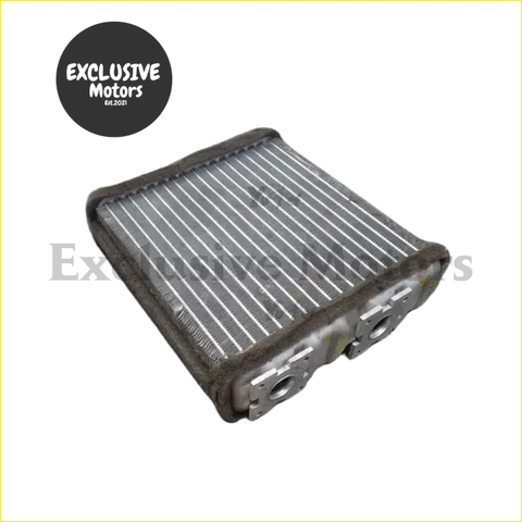 Aluminum heater core for nissan d22 with silver metal rectangular ribbed design and mounting flanges