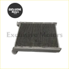 Silver aluminum heater core for Nissan X-Trail 2008-2014 with thin vertical fins and rounded end caps