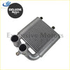 Silver aluminum intercooler for isuzu d-max 2002-2015 with ribbed heat-exchange core and two cylindrical inlets