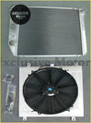 Silver aluminum radiator with black fan and mounting hardware for 1972-1984 ford falcon xa and similar models