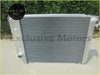 Silver aluminum radiator with thin fins and side mounting ports for 1972-1984 ford falcon xa and others