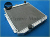 Silver aluminum radiator with black caps and thin metal fins for 1969-1972 ford falcon fairlane xy