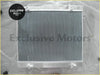 Silver aluminum radiator with thin vertical fins and mounting brackets for 2005-2009 toyota hiace 25l turbo diesel