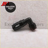 Black hug brand an6 90 degree swivel elbow aluminum fuel line fitting with matte finish and threaded ends