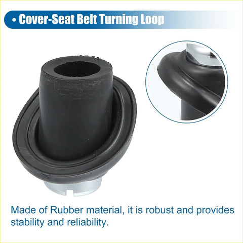 Black rubber cover seat belt turning loop with metallic base for antenna nut top cap on toyota tacoma 1995-2004